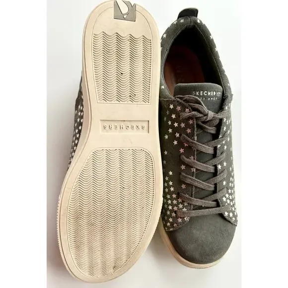Skechers Street Sneakers Gray Suede Nebulae Silver Stars Celestial Womens 8 - Picture 5 of 8